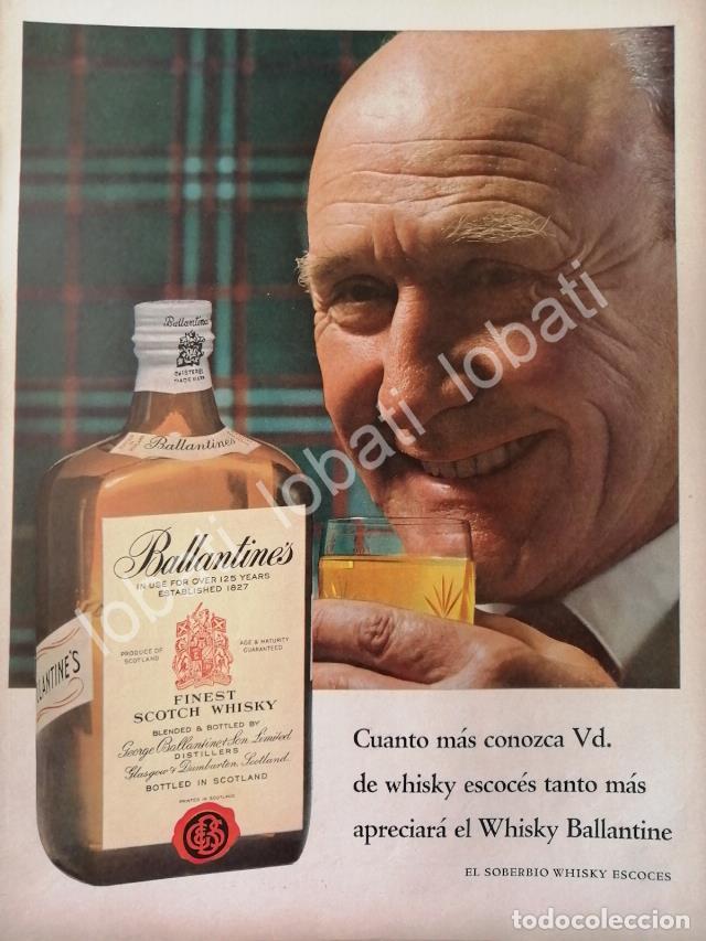 Collectionnisme d'affiches: CARTEL ANTIGUO ORIGINAL DE VINOS WHISKY BALLANTINES 1950s /480
