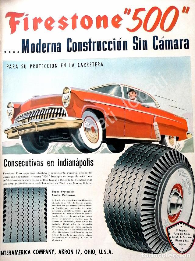 Collectionnisme d'affiches: CARTEL ANTIGUO ORIGINAL DE LLANTAS FIRESTONE 500 SIN CAMARA 1960s /N94 / RARO