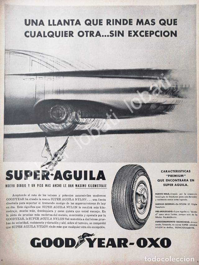 Collectionnisme d'affiches: CARTEL ANTIGUO ORIGINAL DE LLANTAS GOODYEAR-OXXO SUPER AGUILA 1960s /103