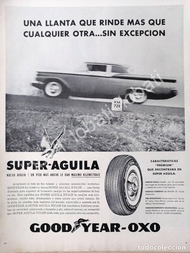 Collectionnisme d'affiches: CARTEL ANTIGUO ORIGINAL DE LLANTAS GOODYEAR-OXXO SUPER AGUILA 1960s /104