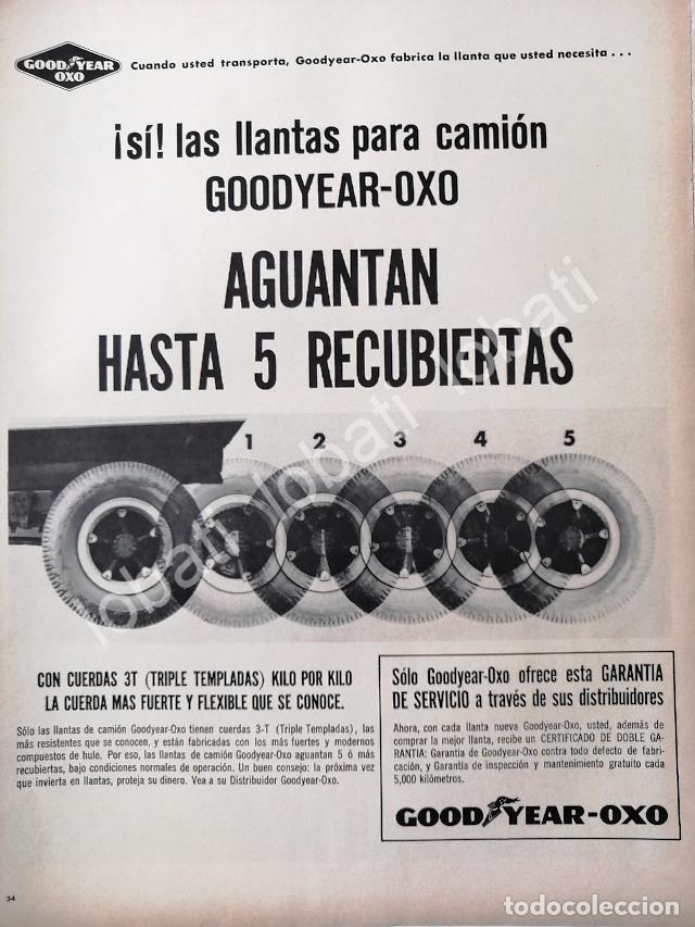 Collectionnisme d'affiches: CARTEL ANTIGUO ORIGINAL DE LLANTAS GOODYEAR-OXXO 3T 1960S /102