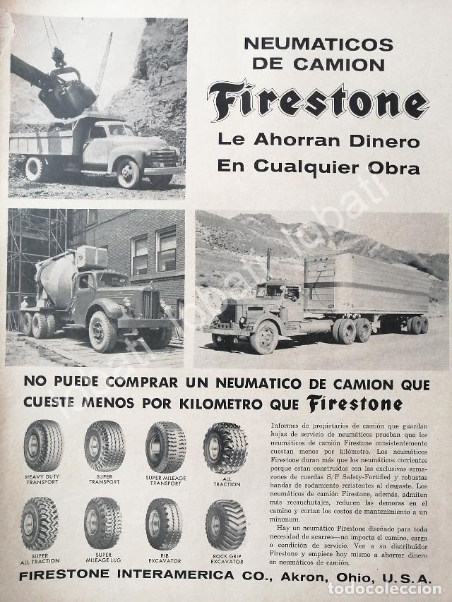 Collectionnisme d'affiches: CARTEL ANTIGUO ORIGINAL DE CATEL VINTAGE DE LLANTAS FIRESTONE 1950s /108