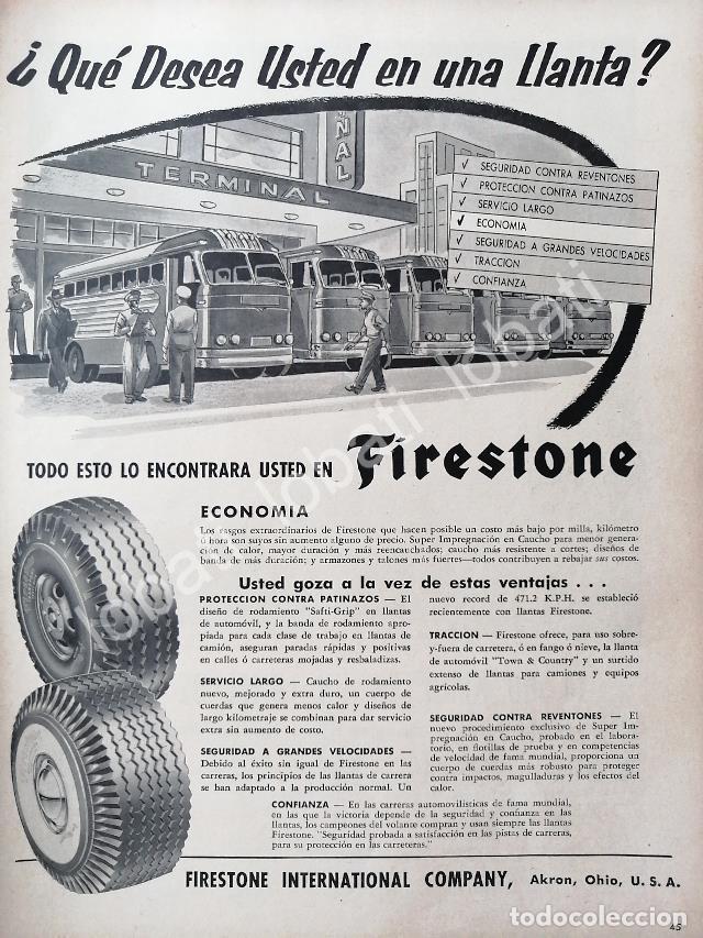 Collectionnisme d'affiches: CARTEL ANTIGUO ORIGINAL DE DE LLANTAS FIRESTONE 1950s /109