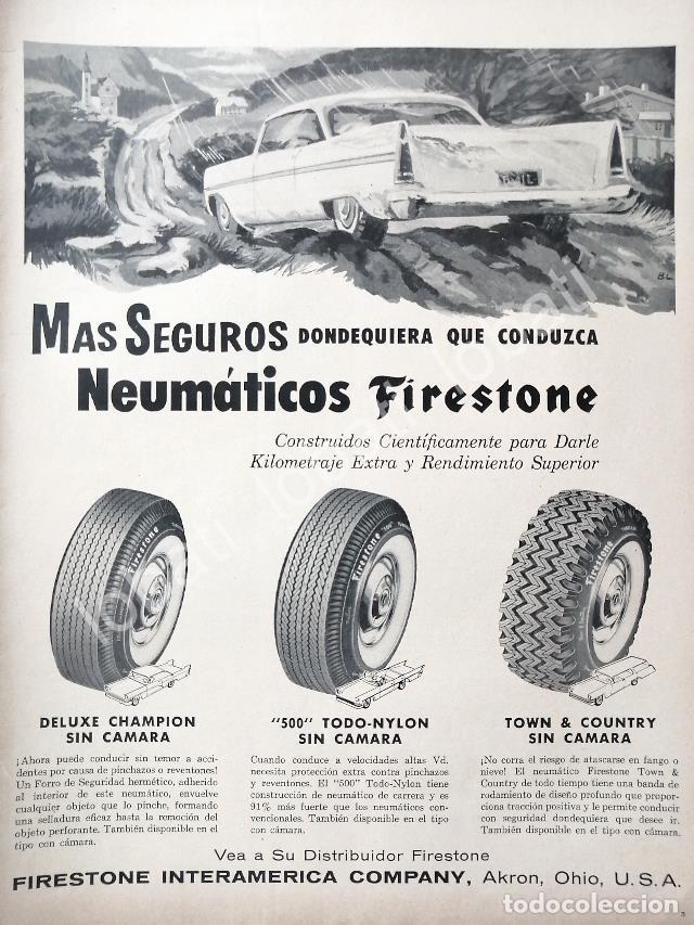 Collectionnisme d'affiches: CARTEL ANTIGUO ORIGINAL DE CATEL VINTAGE DE LLANTAS FIRESTONE 1960s /107