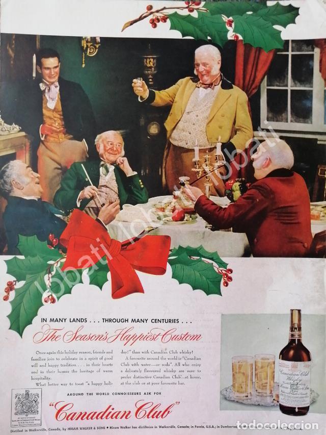 Collectionnisme d'affiches: CARTEL ANTIGUO ORIGINAL DE WHISKY CANADIAN CLUB 1948 /499