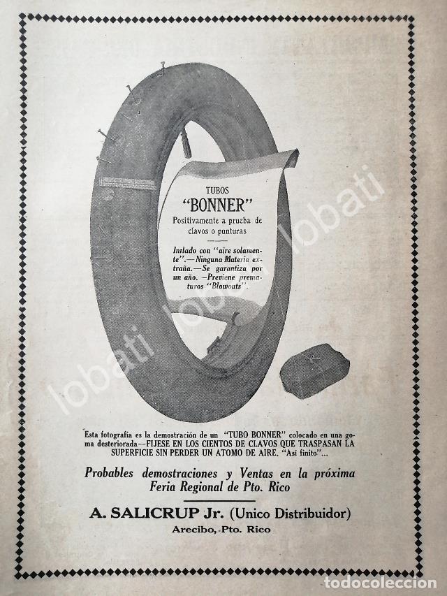 Collectionnisme d'affiches: CARTEL ANTIGUO ORIGINAL DE CAMARAS PARA LLANTAS BONNER 1917 /118 SUPER RARO 10+++