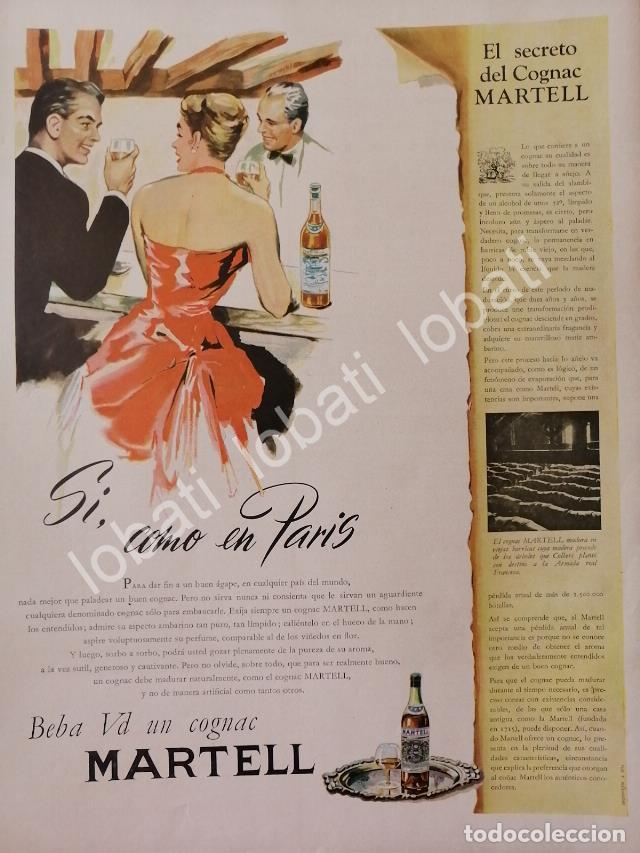 Coleccionismo de carteles: CARTEL ANTIGUO ORIGINAL DE COGNAC MARTELL 1957 /504
