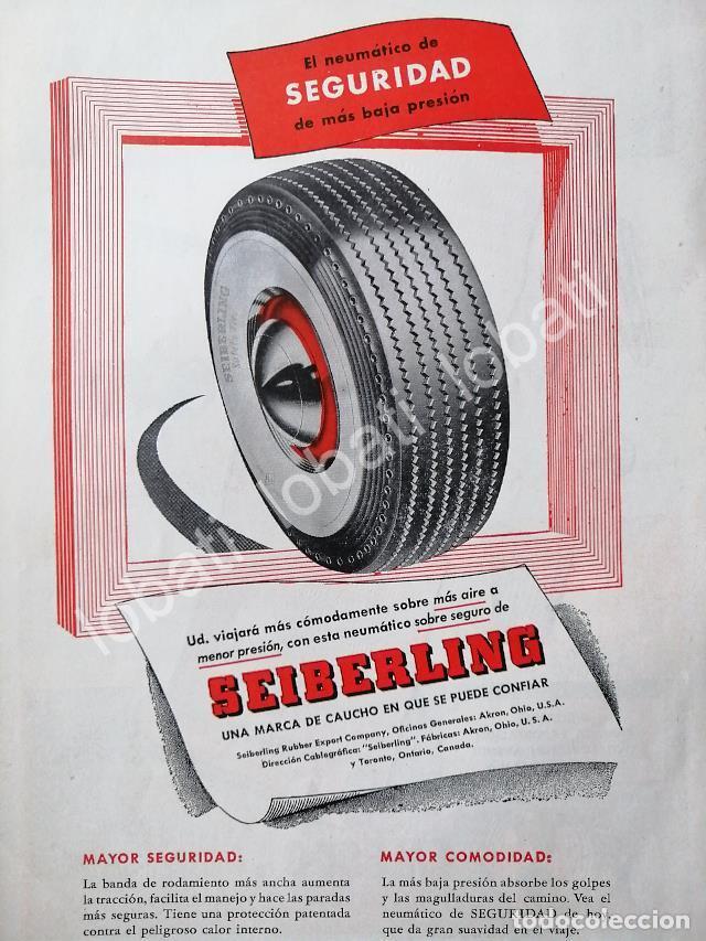 Collezionismo di affissi: CARTEL ANTIGUO ORIGINAL DE LLANTAS SEIBERLING 1949 /129 RARO