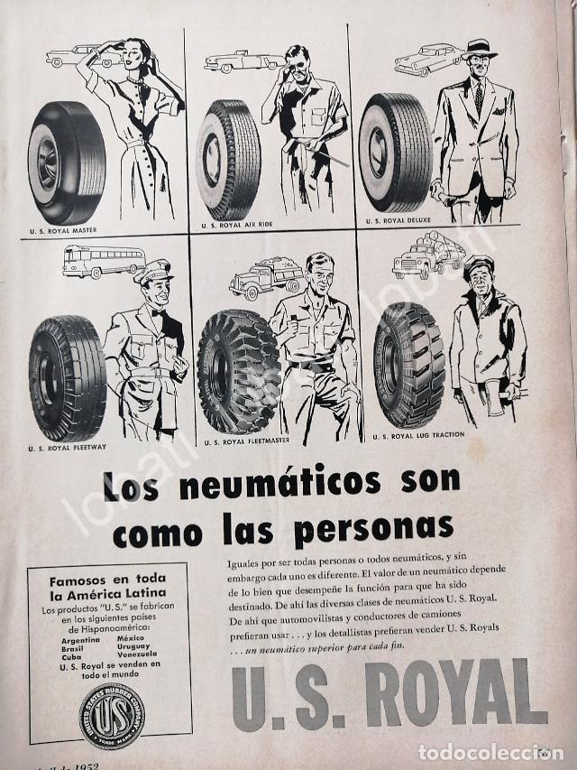 Collezionismo di affissi: CARTEL ANTIGUO ORIGINAL DE LLANTAS U.S. ROYAL 1952 /136