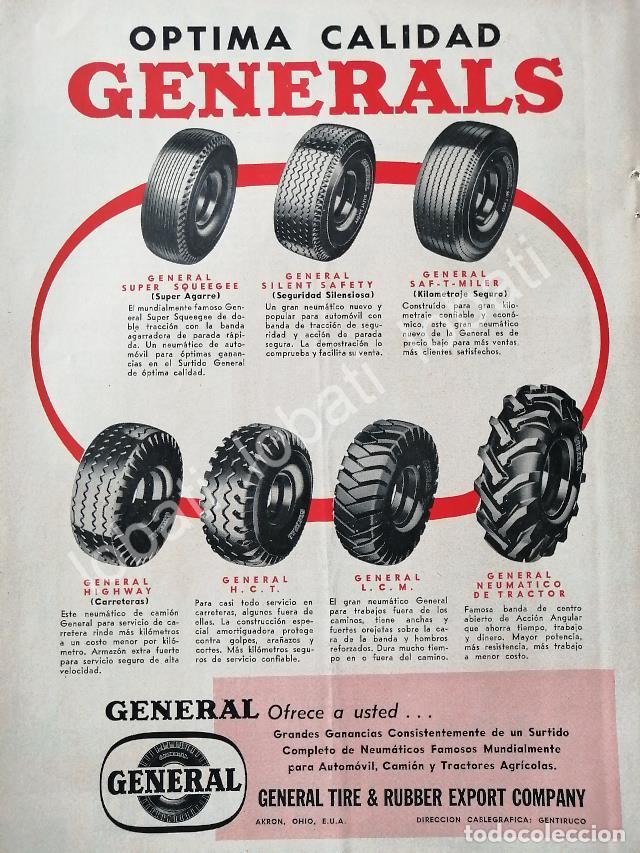 Collezionismo di affissi: CARTEL ANTIGUO ORIGINAL DE LLANTAS GENERAL TIRE 1949 /135