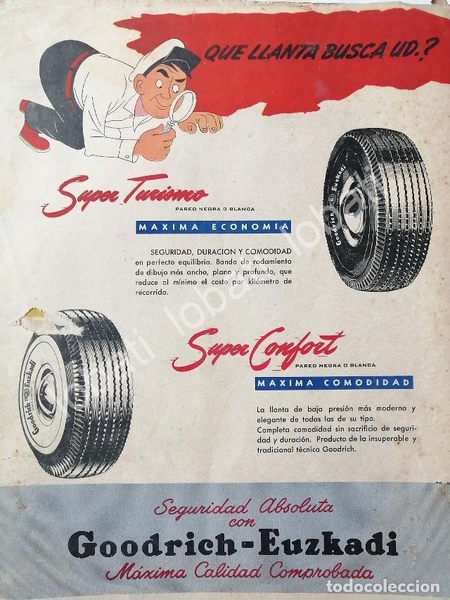 Collezionismo di affissi: CARTEL ANTIGUO ORIGINAL DE LLANTAS GOODRICH EUZKADI SUPER TURISMO 1949 /148