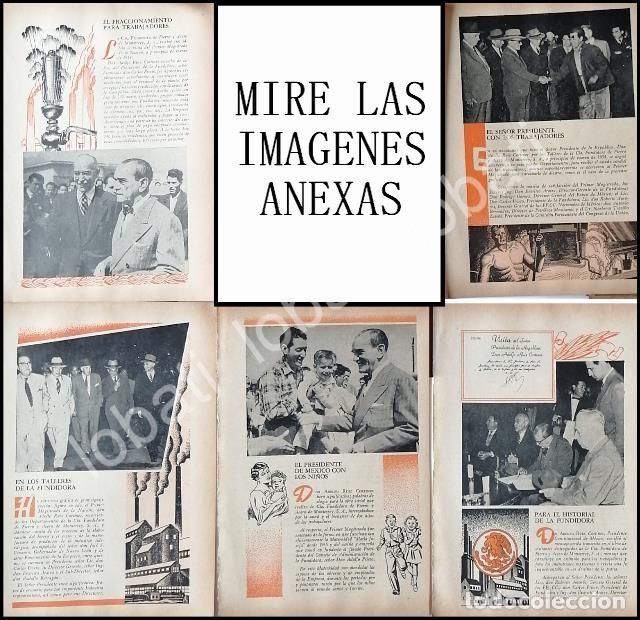 Collezionismo di affissi: CARTEL ANTIGUO ORIGINAL DE EL PRESIDENTE RUIZ CORTINES EN LA FUNDIDORA MONTERREY 1955