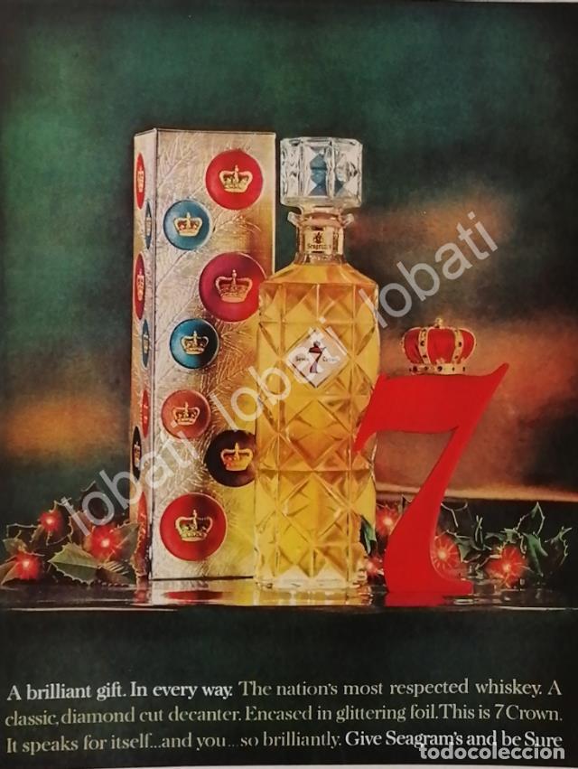 Collezionismo di affissi: CARTEL ANTIGUO ORIGINAL DE VINOS. WHISKY SEVEN CROWN 1960s /517