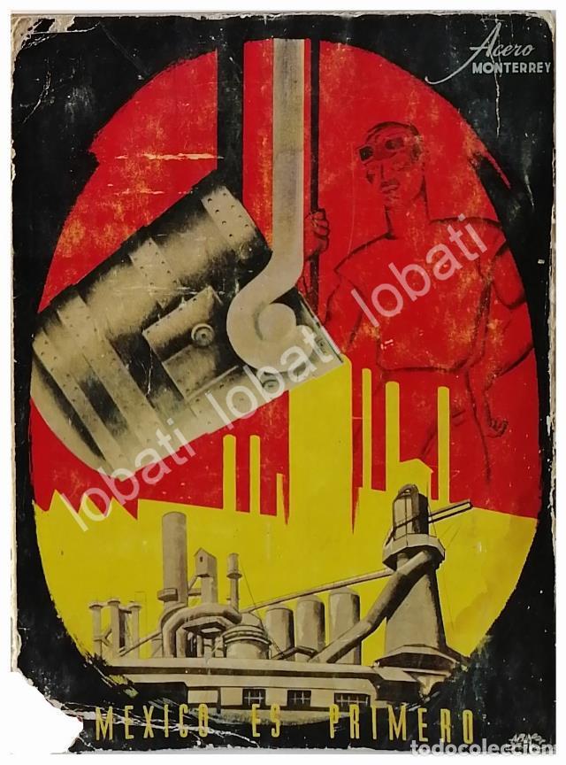 Collezionismo di affissi: CARTEL ANTIGUO ORIGINAL DE CIA. FUNDIDORA MONTERREY. DIBUJO DE ARIAS BERNAL 1955 / 280