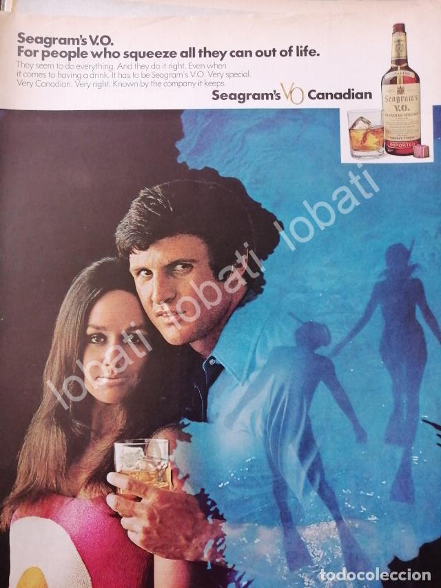 Collezionismo di affissi: CARTEL ANTIGUO ORIGINAL DE VINOS. WHISKY SEAGRAM&acute;S V.O 1960s /522