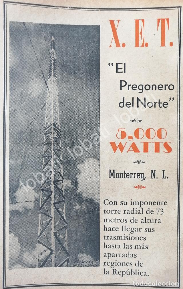 Collezionismo di affissi: CARTEL ANTIGUO ORIGINAL DE RADIO DIFUSORA XET RADIO MONTERREY 1950 /65