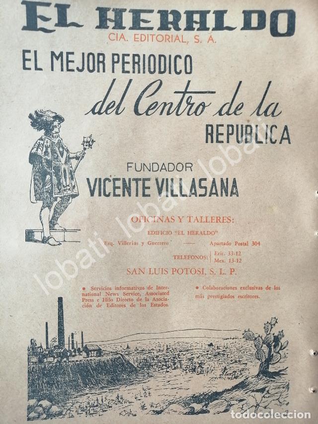 Collezionismo di affissi: CARTEL ANTIGUO ORIGINAL DE AFICHE DEL DIARIO EL HERALDO, SAN LUIS POTOSI 1948 /64