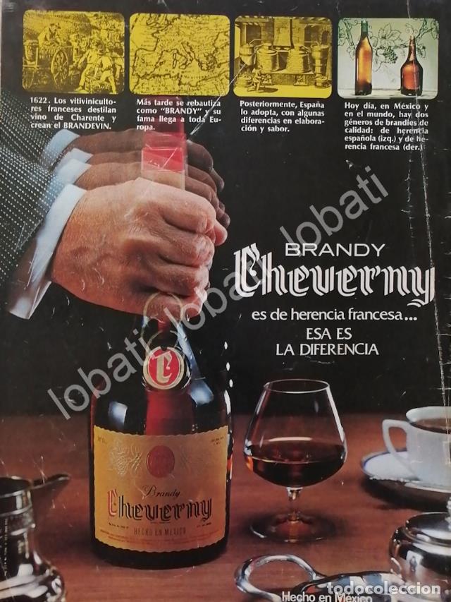 Sammeln von Plakaten: CARTEL ANTIGUO ORIGINAL DE VINOS. BRANDY CHEVERNY 1978 /528 MARTELL DE MEXICO