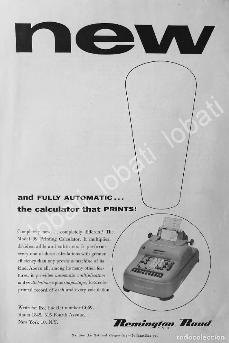 Sammeln von Plakaten: CARTEL ANTIGUO ORIGINAL DE SUMADORA REMINGTON RAND 99 1950s /254