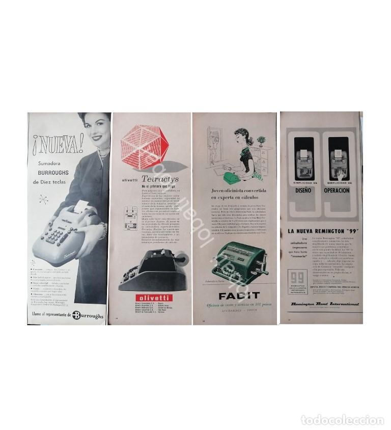 Sammeln von Plakaten: CARTEL ANTIGUO ORIGINAL DE SET DE 4 AFICHES, SUMADORAS VARIAS 1950s /252