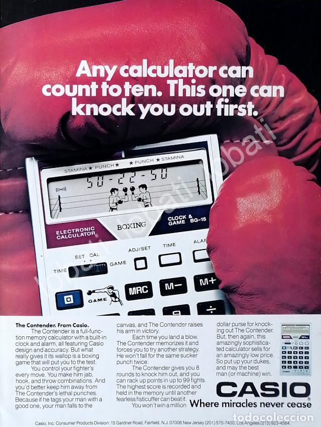 Sammeln von Plakaten: CARTEL ANTIGUO ORIGINAL DE CALCULADORA. CASIO THE CONTENDER 1981 /260 MUY RARO