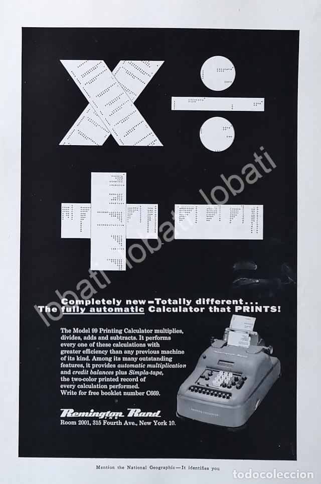 Sammeln von Plakaten: CARTEL ANTIGUO ORIGINAL DE SUMADORAS REMINGTON RAND MODELO 99 1950s /259