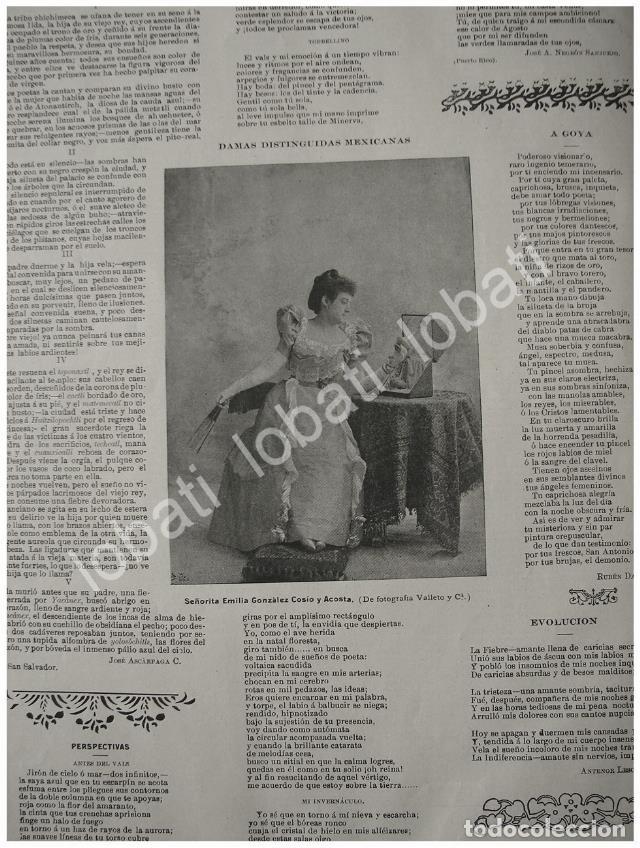 Sammeln von Plakaten: CARTEL ANTIGUO ORIGINAL DE EMILIA GONZALEZ COSIO Y ACOSTA, FOTO DE VALLETO HNOS. 1897 /ASM