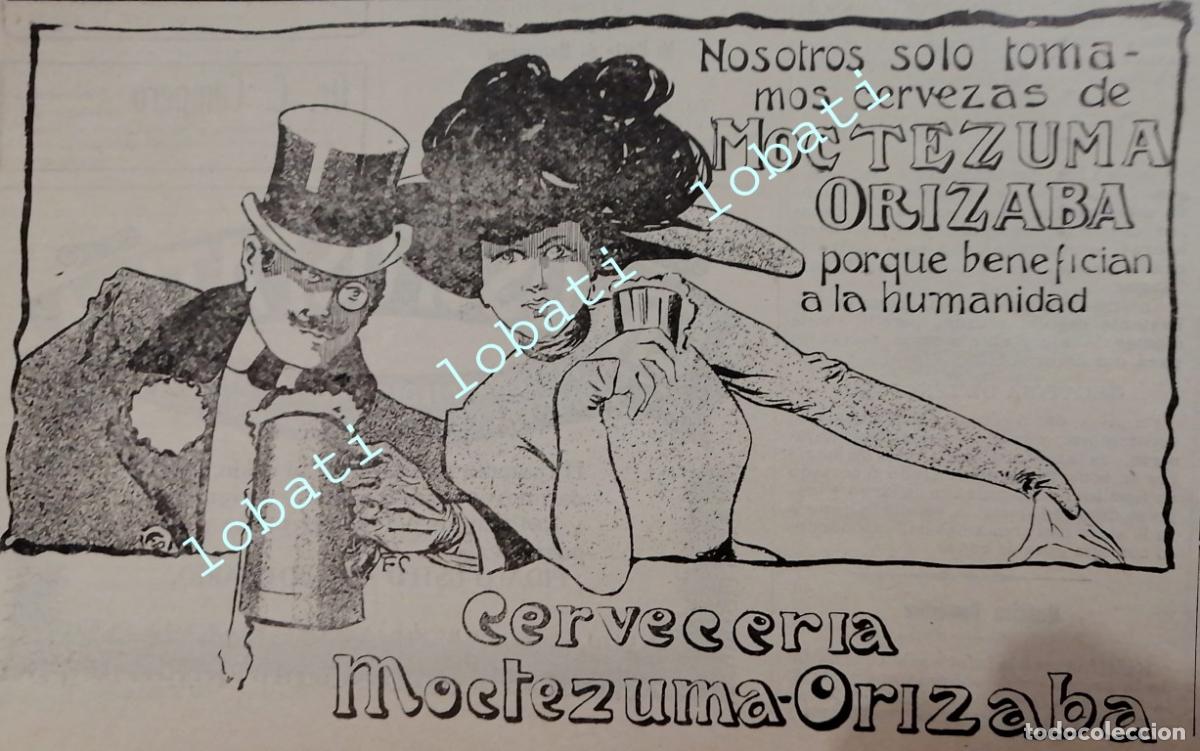 Sammeln von Plakaten: CARTEL ANTIGUO ORIGINAL DE MINI CARTEL CERVEZA MOCTEZUMA 1912 /162 MUY RARO