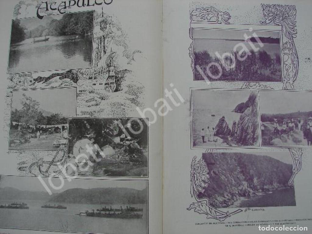 Poster collecting: CARTEL ANTIGUO ORIGINAL DE LUGARES DE ACAPULCO GUERRERO, LA QUEBRADA ETC 1909 /LDM
