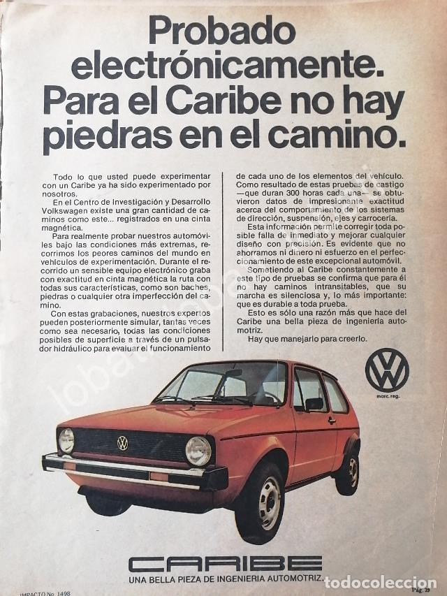 Poster collecting: CARTEL ANTIGUO ORIGINAL DE AUTOS VOLKSWAGEN CARIBE 1978 /648