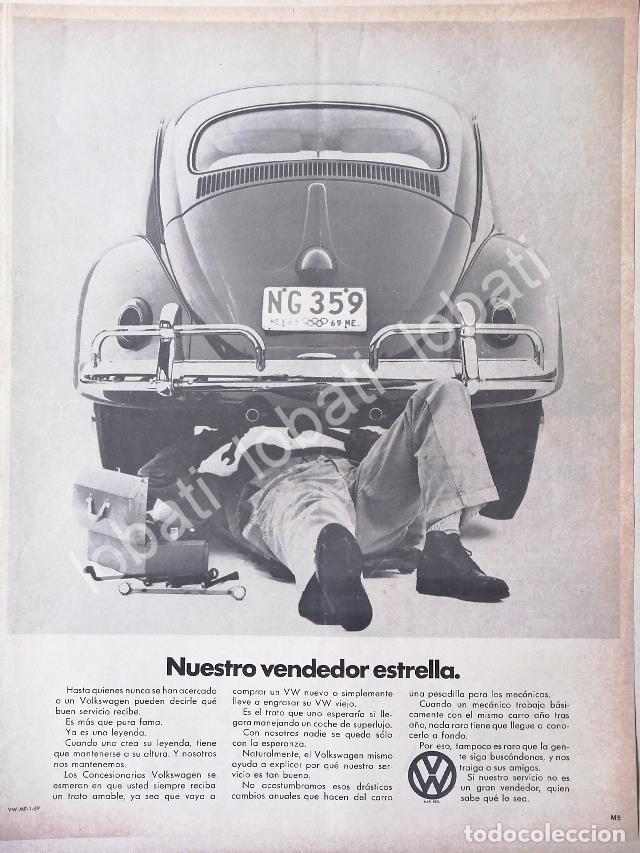 Poster collecting: CARTEL ANTIGUO ORIGINAL DE AUTOS VOLKSWAGEN VOCHO 1969 /660 (T. GRANDE)