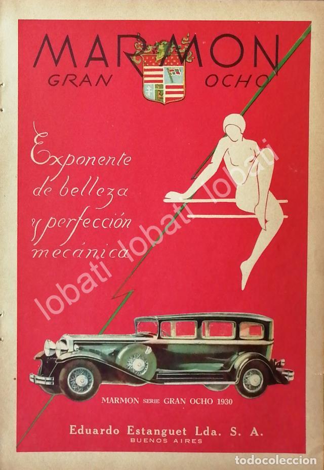 Collectionnisme d'affiches: CARTEL ANTIGUO ORIGINAL DE AUTOS MARMON GRAN 8 1930 /330 / RARO