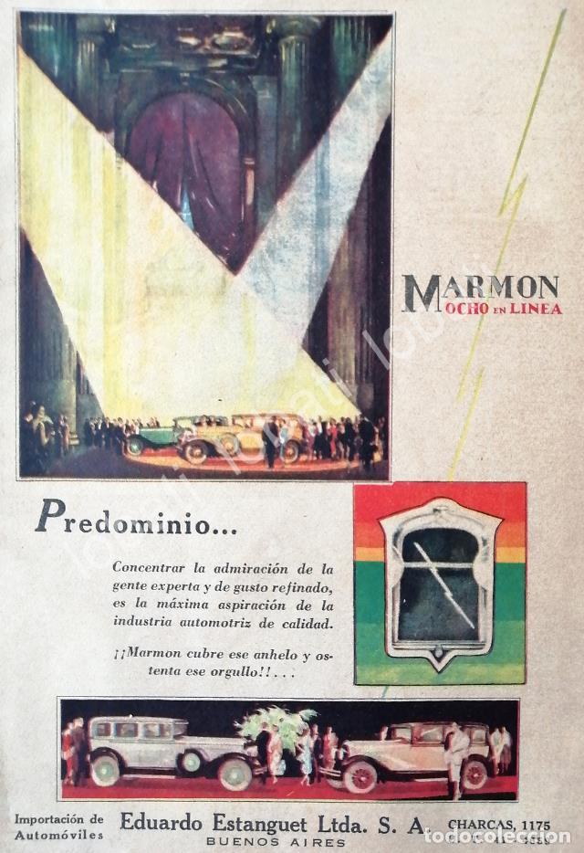 Collectionnisme d'affiches: CARTEL ANTIGUO ORIGINAL DE AUTOS MARMON 8 EN LINEA 1928 /329 / RARO