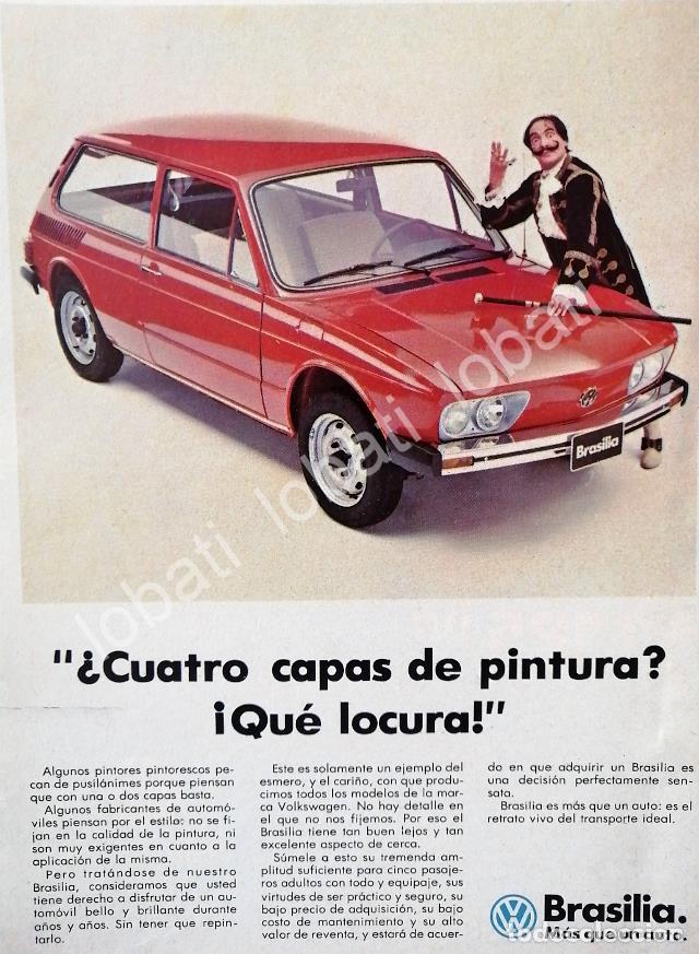 Collectionnisme d'affiches: CARTEL ANTIGUO ORIGINAL DE AUTOS VOLKSWAGEN BRASILIA 1974 PRIMERA GENERACION /679