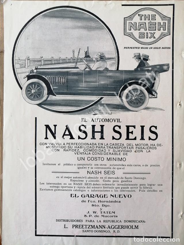 Collectionnisme d'affiches: CARTEL ANTIGUO ORIGINAL DE AUTOS NASH SEIS 1920 DIBUJO DE BIENVENIDO GIMBERNARD /333 MUY RARO