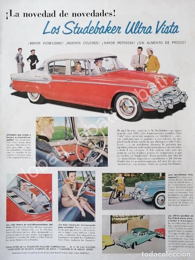 Collectionnisme d'affiches: CARTEL ANTIGUO ORIGINAL DE AUTOS STUDEBAKER ULTRA VISTA 1955 /339