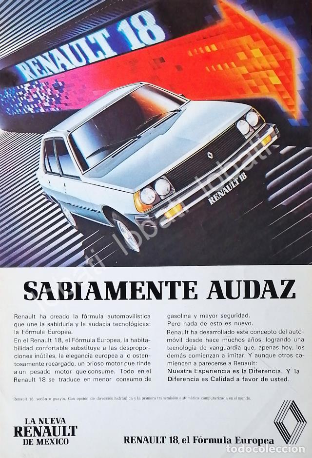 Coleccionismo de carteles: CARTEL ANTIGUO ORIGINAL DE AUTOS RENAULT 18 SEDAN 1980 /694