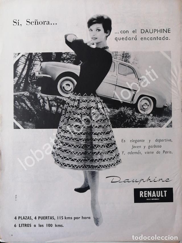 Coleccionismo de carteles: CARTEL ANTIGUO ORIGINAL DE AUTOS RENAULT DAUPHINE 1959 /698 PRIMERA GENERACION /700