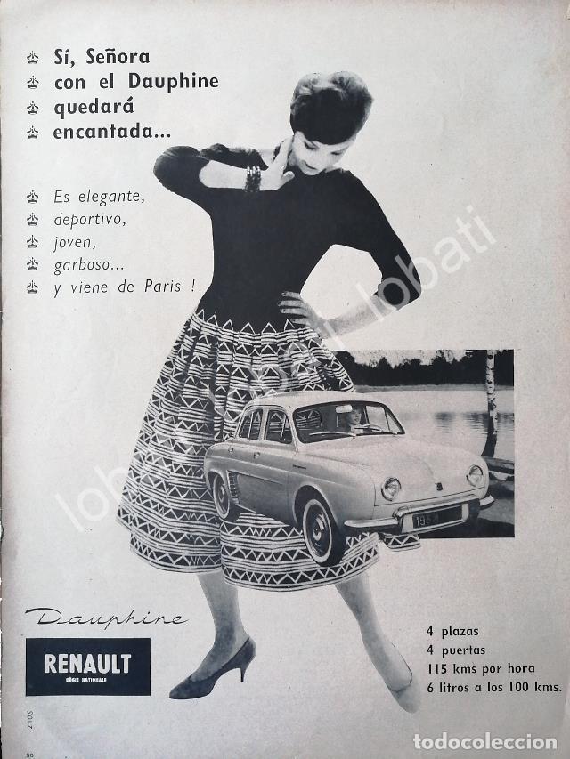 Coleccionismo de carteles: CARTEL ANTIGUO ORIGINAL DE AUTOS RENAULT DAUPHINE 1959 PRIMERA GENERACION /701