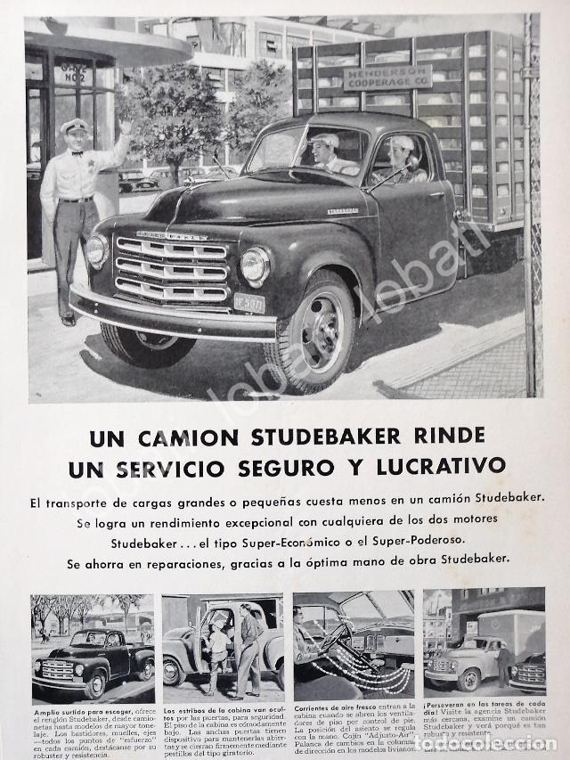 Collectionnisme d'affiches: CARTEL ANTIGUO ORIGINAL DE AUTOS. CAMIONES STUDEBAKER 1953 /350