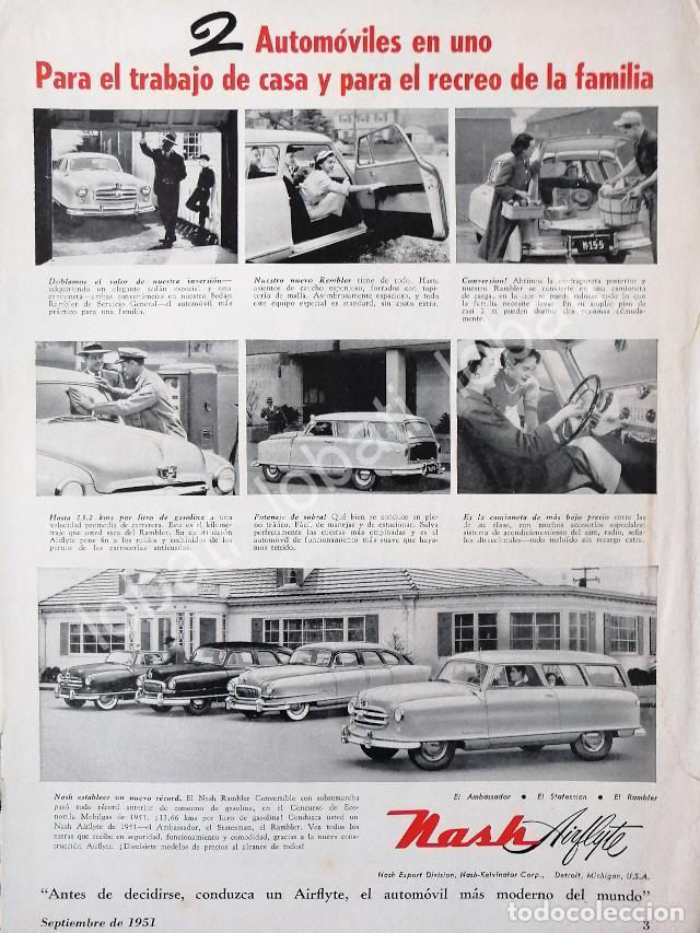 Collectionnisme d'affiches: CARTEL ANTIGUO ORIGINAL DE AUTOS NASH SERIES AIRLYTE 1951