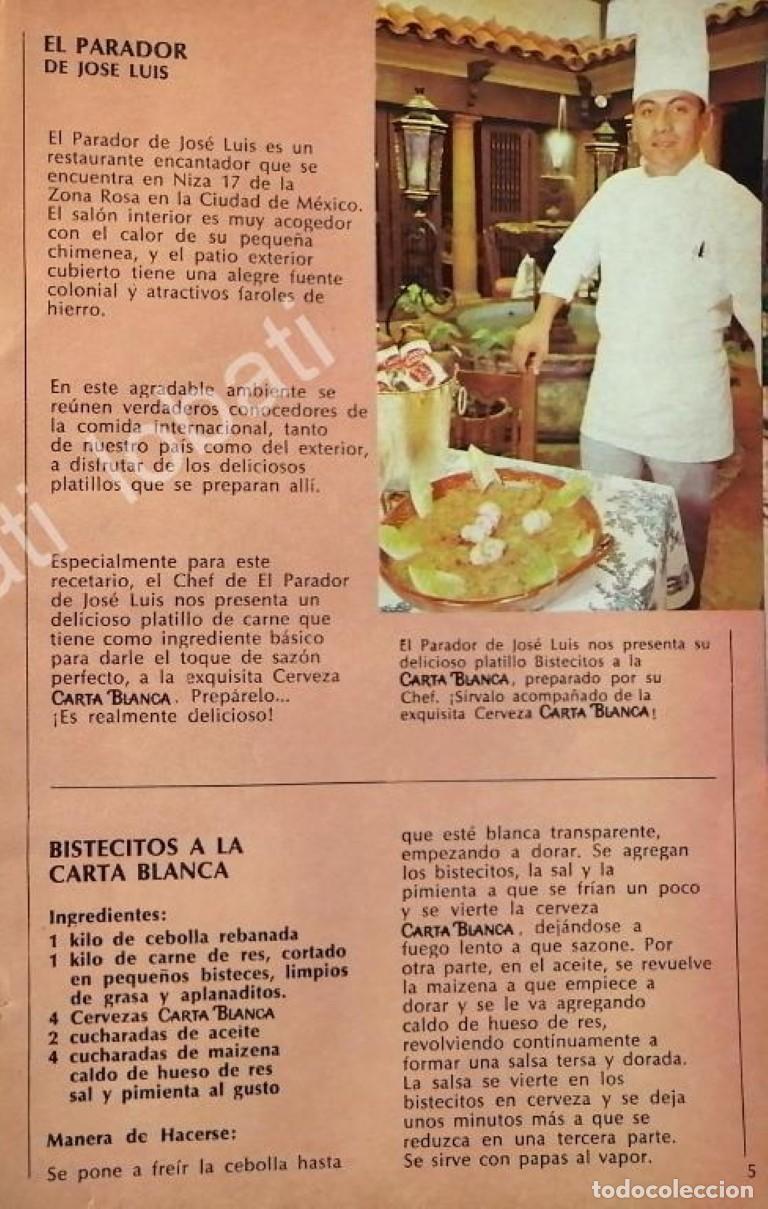 Collectionnisme d'affiches: CARTEL ANTIGUO ORIGINAL DE CERVEZA CARTA BLANCA Y RESTAURANTE EL PARADOR DE JOSE LUIS 1970s /199