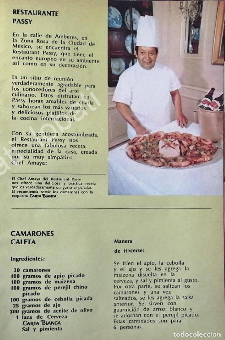 Collectionnisme d'affiches: CARTEL ANTIGUO ORIGINAL DE CERVEZA CARTA BLANCA Y RESTAURANTE PASSY 1970s /200