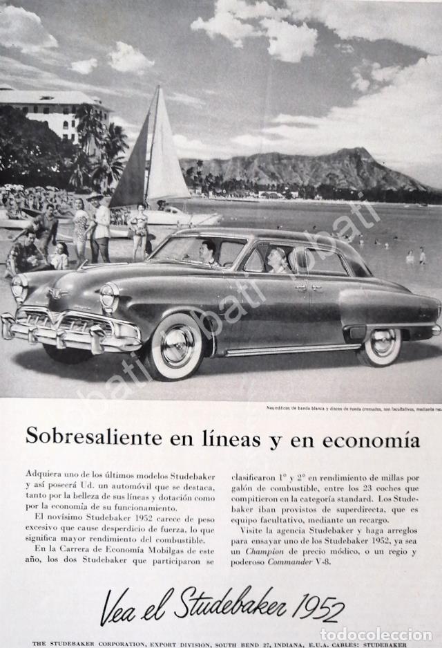 Collectionnisme d'affiches: CARTEL ANTIGUO ORIGINAL DE AUTOS. STUDEBAKER CHAPION 1952 /365