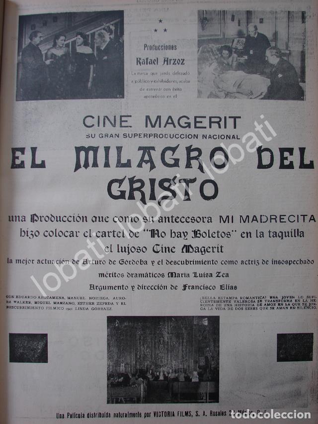 Collectionnisme d'affiches: CARTEL ANTIGUO ORIGINAL DE AFICHE DE LA PELICULA EL MILAGRO DEL CRISTO 1941 /N61