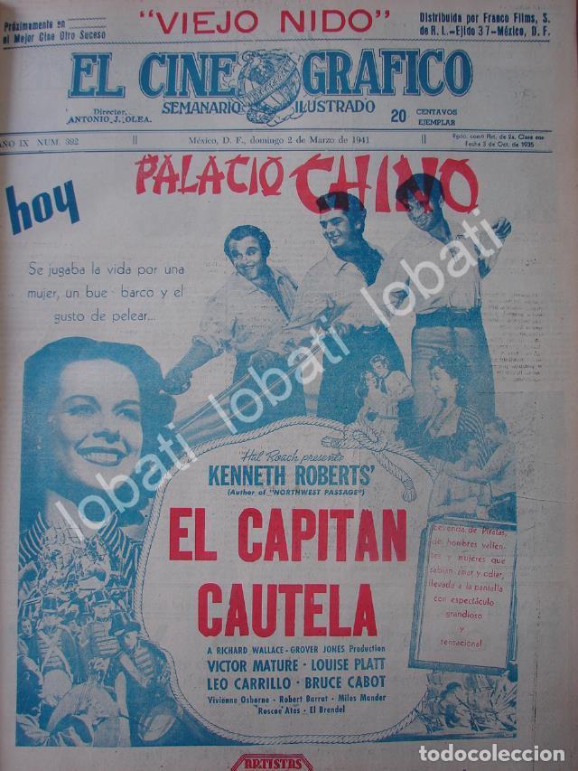 Collectionnisme d'affiches: CARTEL ANTIGUO ORIGINAL DE AFICHE ESTRENO DE LA PELICULA EL CAPITAN CAUTELA 1941 /N60