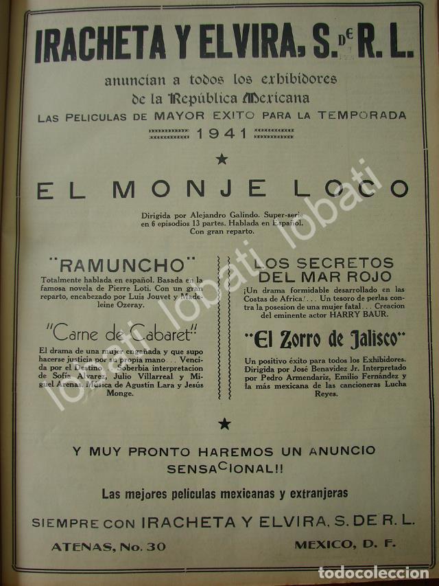 Collectionnisme d'affiches: CARTEL ANTIGUO ORIGINAL DE PRODUCTORA DE CINE IRACHETA Y ELVIRA S.A 1941 /N66