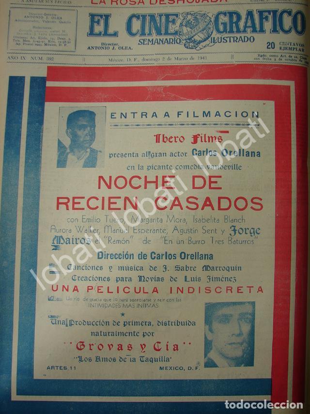 Collectionnisme d'affiches: CARTEL ANTIGUO ORIGINAL DE INICIAN FILMACION DE LA PELICULA. NOCHE DE RECIEN CASADOS 1941 /N64