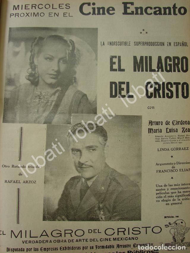 Collectionnisme d'affiches: CARTEL ANTIGUO ORIGINAL DE CINE ENCANTO ESTRENA PELICULA EL MILAGRO DE CRISTO 1941 /N76