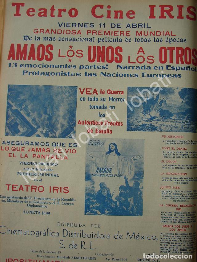 Collectionnisme d'affiches: CARTEL ANTIGUO ORIGINAL DE CINE TEATRO IRIS .PELICULA AMAOS LOS UNOS A LOS OTROS 1941 /N80 SGM
